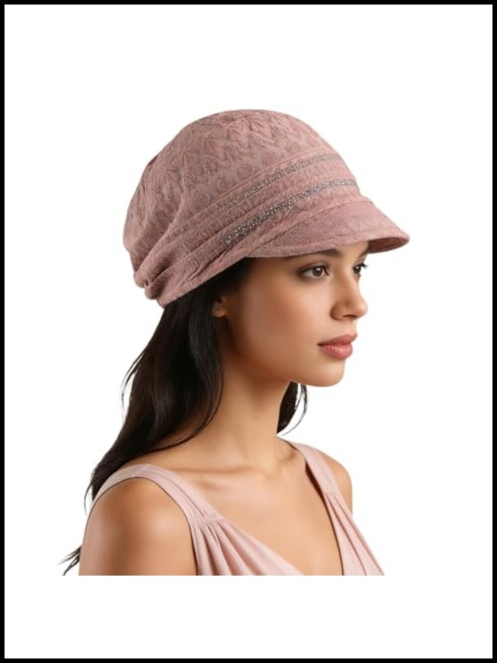 Openwork Crochet Lace Newsboy Cap Slouchy Cabbie Hat Slouch Women Summer